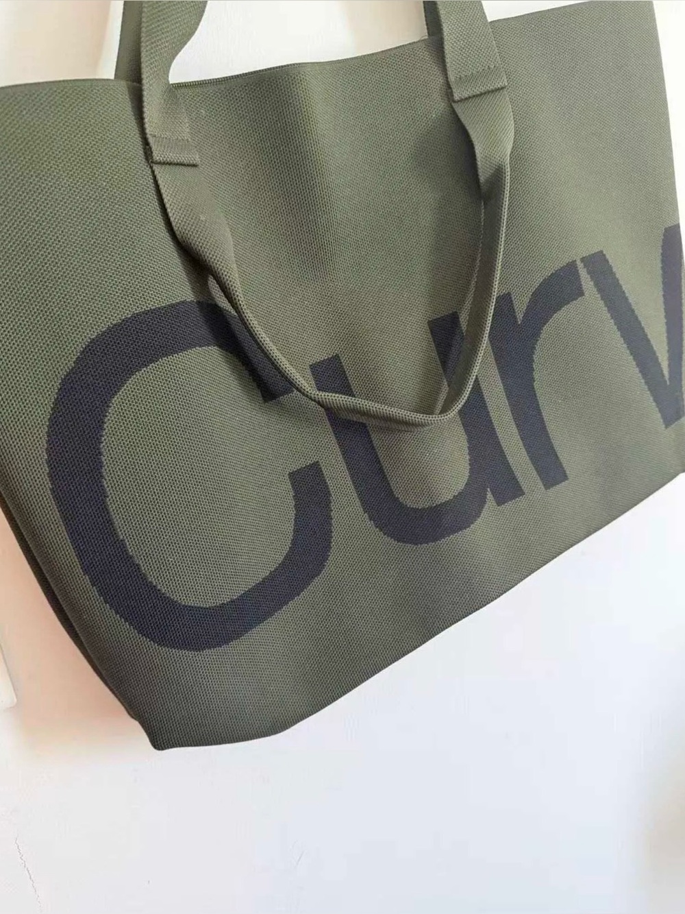 Curves Knit Tote | Olive Green